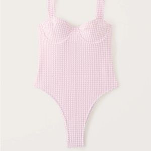 Abercrombie pink and white gingham one piece
